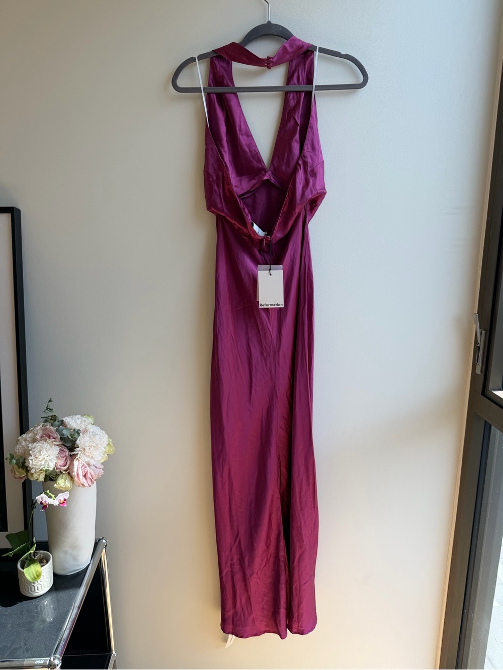 NWT NEW Reformation Daniela Silk Dress | Hibiscus Pink Magenta | US 6 - Picture 9 of 17